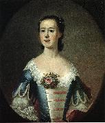 Jeremiah Theus Portrait of Mrs Sweden oil painting artist